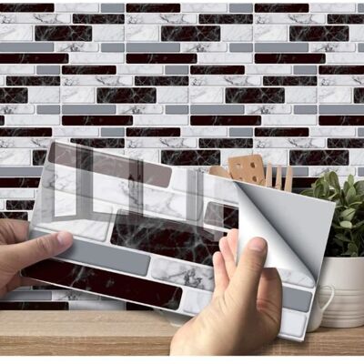 Autocollant effet carrelage mural pour décoration intérieure dosseret auto-adhésif carreaux autocollants pour salon cuisine - Publicité Autocollant effet carrelage mural pour décoration intérieure dosseret auto-adhésif carreaux autocollants pour salon cuisine - Publicité