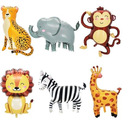 SVATV Ballons jungle safari 6 pcs aluminium 3D animaux (lion girafe…) déco anniversaire enfant - Publicité SVATV Ballons jungle safari 6 pcs aluminium 3D animaux (lion girafe…) déco anniversaire enfant - Publicité