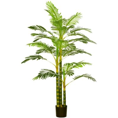 Palmier areca artificiel - HOMCOM - arbre artificiel hauteur 190 cm - 30 grandes feuilles grand réalisme - plastique - pot inclus Vert - Publicité Palmier areca artificiel - HOMCOM - arbre artificiel hauteur 190 cm - 30 grandes feuilles grand réalisme - plastique - pot inclus Vert - Publicité