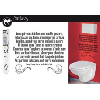 Stickers citation toilettes Blanc - Publicité Stickers citation toilettes Blanc - Publicité
