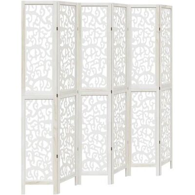Paravent pliable - VIDAXL - 6 panneaux - Blanc - Bois de paulownia massif - 210-215x220 cm - Épaisseur 16 mm Blanc - Publicité Paravent pliable - VIDAXL - 6 panneaux - Blanc - Bois de paulownia massif - 210-215x220 cm - Épaisseur 16 mm Blanc - Publicité