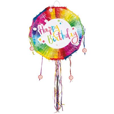 Boland Pinata Ronde Happy Birthday 40 x 40 cm - Publicité Boland Pinata Ronde Happy Birthday 40 x 40 cm - Publicité