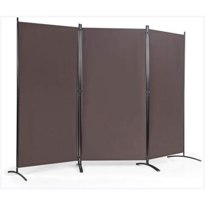 GIANTEX Paravent à 3 Panneaux Pliable 260 x 183cm Cloison de Séparation Charnières Résistantes en Acier pour Salon Bureau Marron - Publicité GIANTEX Paravent à 3 Panneaux Pliable 260 x 183cm Cloison de Séparation Charnières Résistantes en Acier pour Salon Bureau Marron - Publicité