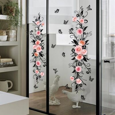 BGHYHYHI Autocollants de Fenêtre Fleurs Stickers Muraux Fleurs Rose Noir Deco Stickers Salon Salle de Bain Cuisine Chambre Bébé Décoration - Publicité BGHYHYHI Autocollants de Fenêtre Fleurs Stickers Muraux Fleurs Rose Noir Deco Stickers Salon Salle de Bain Cuisine Chambre Bébé Décoration - Publicité