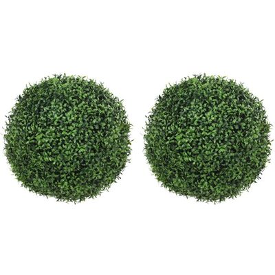 Lot de 2 boules de buis artificielles - HOMCOM - résistantes aux UV - décoration intérieure/extérieure - plastique - 42cm - vert Vert - Publicité Lot de 2 boules de buis artificielles - HOMCOM - résistantes aux UV - décoration intérieure/extérieure - plastique - 42cm - vert Vert - Publicité