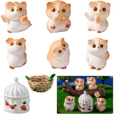 8 Pièces Mini Statue Hibou Sculpture Chouette Ornements de Animaux Résine Miniature Owl Figurines pour DIY Fée Jardin Paysage - Publicité 8 Pièces Mini Statue Hibou Sculpture Chouette Ornements de Animaux Résine Miniature Owl Figurines pour DIY Fée Jardin Paysage - Publicité