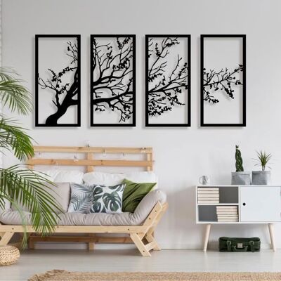 Décoration Murale - DEKORY - Arbre de Vie - 100x50 cm - Métal Noir - Effet 3D Noir - Publicité Décoration Murale - DEKORY - Arbre de Vie - 100x50 cm - Métal Noir - Effet 3D Noir - Publicité