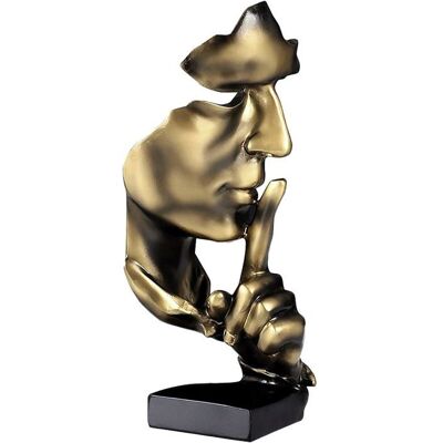 DMI Sculpture Minimaliste Silence Is Golden Statue Moderne Abstraite en Résine Art Décor Salon Bureau Cadeau Original - Publicité DMI Sculpture Minimaliste Silence Is Golden Statue Moderne Abstraite en Résine Art Décor Salon Bureau Cadeau Original - Publicité