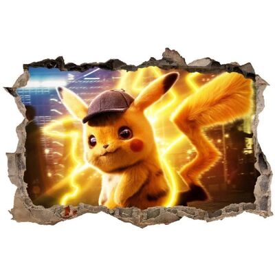 Stickers muraux 3D - Pokemon - Pikachu - Couleurs vives - 60x40cm - Adhésif - Publicité Stickers muraux 3D - Pokemon - Pikachu - Couleurs vives - 60x40cm - Adhésif - Publicité