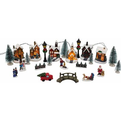INFACTORY Village de Noël lumineux à piles 25 pièces Noir - Publicité INFACTORY Village de Noël lumineux à piles 25 pièces Noir - Publicité