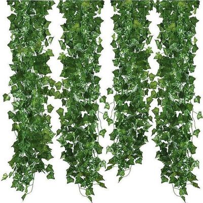 MTEVOTX Guirlande de Lierre Artificiel - 12 pcs - 2m - Vert - Publicité MTEVOTX Guirlande de Lierre Artificiel - 12 pcs - 2m - Vert - Publicité