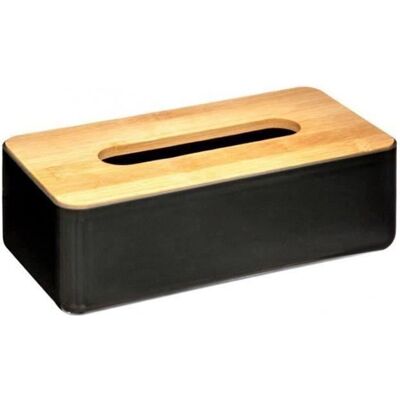 PEGANE Boite à mouchoirs coloris noir en polypropylène - : L 13 x P 26 x H 8.8 cm - Publicité PEGANE Boite à mouchoirs coloris noir en polypropylène - : L 13 x P 26 x H 8.8 cm - Publicité