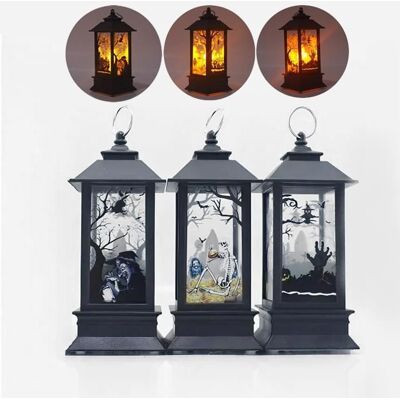 COOKJOY 3 Pcs Lanterne à bougie LED dHalloween Fantôme Château Main Halloween Lanterne suspendue en dextérieur pour Décor de fête Blanc - Publicité COOKJOY 3 Pcs Lanterne à bougie LED dHalloween Fantôme Château Main Halloween Lanterne suspendue en dextérieur pour Décor de fête Blanc - Publicité