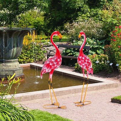 GIANTEX Lot de 2 Statues 89 CM de Flamant Rose de Jardin en Métal Décoration Extérieure Sculpture d’Oiseau Rose de Jardin - Publicité GIANTEX Lot de 2 Statues 89 CM de Flamant Rose de Jardin en Métal Décoration Extérieure Sculpture d’Oiseau Rose de Jardin - Publicité