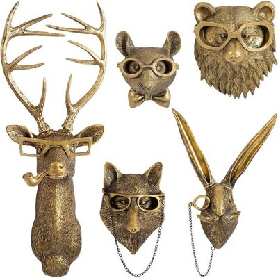 RNEMITERY Lot de 5 décorations murales en forme de tête de cerf 3D - Ornements muraux en forme de tête de lapin - Sculpture murale Label Jaune - Publicité RNEMITERY Lot de 5 décorations murales en forme de tête de cerf 3D - Ornements muraux en forme de tête de lapin - Sculpture murale Label Jaune - Publicité
