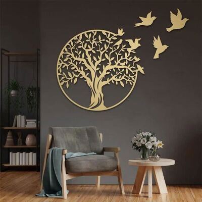 Décoration murale - BEIJIYI - Arbre de vie - Métal - 49 cm - Or - Publicité Décoration murale - BEIJIYI - Arbre de vie - Métal - 49 cm - Or - Publicité