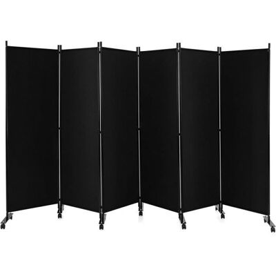 GOPLUS Séparateur de Pièce à 6 Panneaux sur roulettes Écran de Confidentialité de 183 cm de Haut Cadre en Métal Pliable Noir Noir - Publicité GOPLUS Séparateur de Pièce à 6 Panneaux sur roulettes Écran de Confidentialité de 183 cm de Haut Cadre en Métal Pliable Noir Noir - Publicité