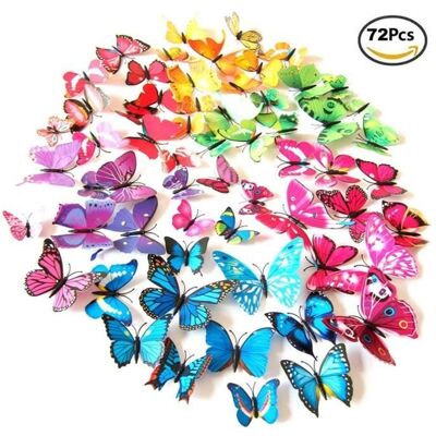 Stickers Muraux - IVENCASE - 72pcs - 6 Couleurs - Plastique Durable - Décoration Salon Bleu - Publicité Stickers Muraux - IVENCASE - 72pcs - 6 Couleurs - Plastique Durable - Décoration Salon Bleu - Publicité