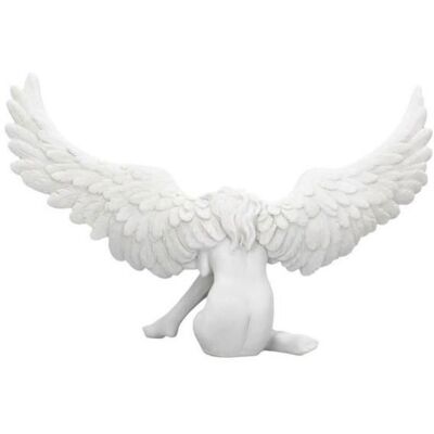 Sculpture - OMABETA - Statue dange ailé - Résine - Décoration de jardin - 18 cm Blanc - Publicité Sculpture - OMABETA - Statue dange ailé - Résine - Décoration de jardin - 18 cm Blanc - Publicité