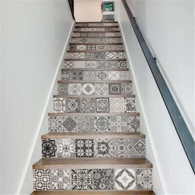 ROCK Set de 13Pcs 3D Autocollant Stickers Escalier Géométrique Adhésif Maison Décor - Publicité ROCK Set de 13Pcs 3D Autocollant Stickers Escalier Géométrique Adhésif Maison Décor - Publicité