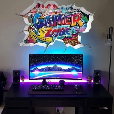 ROBUSTRIA 3D Autocollants Muraux GamerSticker Mural de Chambre GarçonGamer Poster Murale DécorationDIY Sticker Gamer - Publicité ROBUSTRIA 3D Autocollants Muraux GamerSticker Mural de Chambre GarçonGamer Poster Murale DécorationDIY Sticker Gamer - Publicité