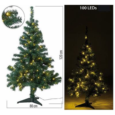 INFACTORY Sapin de Noël artificiel avec 100 LED Vert - Publicité INFACTORY Sapin de Noël artificiel avec 100 LED Vert - Publicité