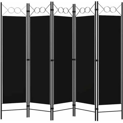 VIDAXL Promotion mars * Paravent Interieur/ Cloison de séparation - autoportant - Pliable - 5 panneaux Noir 200x180 cm_8245363 Noir - Publicité VIDAXL Promotion mars * Paravent Interieur/ Cloison de séparation - autoportant - Pliable - 5 panneaux Noir 200x180 cm_8245363 Noir - Publicité