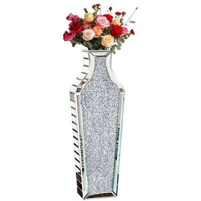 Grand Vase à Poser au Sol - Cristal Vase Décoratif en Verre 68.5cm Diamants Argenté pour Décoration Salon Maison Gris - Publicité Grand Vase à Poser au Sol - Cristal Vase Décoratif en Verre 68.5cm Diamants Argenté pour Décoration Salon Maison Gris - Publicité