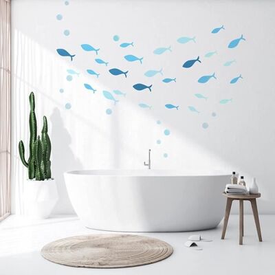 Océan Bleu Poisson Stickers Mural En dessous de La Mer Bulles mur AutocollantDIY De lart Mural Déco pour Des gamins Chambrebains Bleu - Publicité Océan Bleu Poisson Stickers Mural En dessous de La Mer Bulles mur AutocollantDIY De lart Mural Déco pour Des gamins Chambrebains Bleu - Publicité