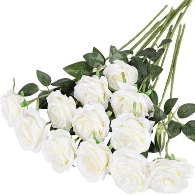 SANS MARQUE Lot de 10 roses artificielles blanches fleurs artificielles en soie pour la décoration de la maison du jardin et des fêtes. Publicité SANS MARQUE Lot de 10 roses artificielles blanches fleurs artificielles en soie pour la décoration de la maison du jardin et des fêtes. Publicité