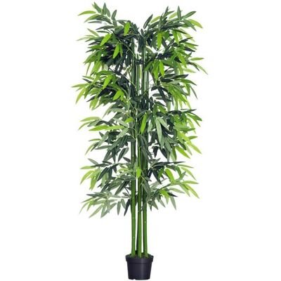 Bambou artificiel XXL - Outsunny - arbre artificiel 180 m feuilles denses réalistes - plastique - noir vert Vert - Publicité Bambou artificiel XXL - Outsunny - arbre artificiel 180 m feuilles denses réalistes - plastique - noir vert Vert - Publicité