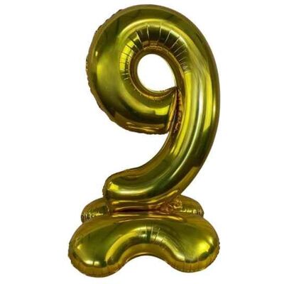 ABC Ballon Chiffre 9 Or Aluminium 100 cm - Grand Format Réutilisable - Se Tient Debout - Finition Métallisée Élégante - Fête - Prima Jaune - Publicité ABC Ballon Chiffre 9 Or Aluminium 100 cm - Grand Format Réutilisable - Se Tient Debout - Finition Métallisée Élégante - Fête - Prima Jaune - Publicité