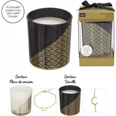 HOME DECO FACTORY Bougie Parfumée - THE CONCEPT FACTORY - Motif Doré - 8 cm - Cire de Paraffine - Intérieur Noir - Publicité HOME DECO FACTORY Bougie Parfumée - THE CONCEPT FACTORY - Motif Doré - 8 cm - Cire de Paraffine - Intérieur Noir - Publicité