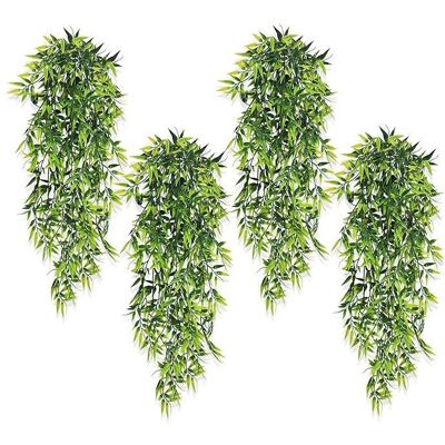 4 pcs Artificielle Feuille de Bambou Plante Feuilles de Bambou Intérieure Extérieure Plantes Tombante Décor Balcon Mur Maison Vert - Publicité 4 pcs Artificielle Feuille de Bambou Plante Feuilles de Bambou Intérieure Extérieure Plantes Tombante Décor Balcon Mur Maison Vert - Publicité