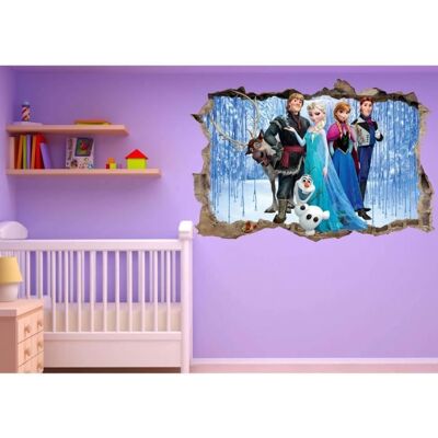 Stickers muraux 3D - Frozen - La reine des neiges - 30x20cm - Décoration enfant - Adhésif haute qualité Blanc - Publicité Stickers muraux 3D - Frozen - La reine des neiges - 30x20cm - Décoration enfant - Adhésif haute qualité Blanc - Publicité