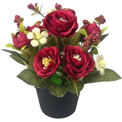 SANS MARQUE fleurs artificielles de cimetière en soie roses arrangement commémoratif pour tombe et pierre tombale pour hommage floral durable Rouge - Publicité SANS MARQUE fleurs artificielles de cimetière en soie roses arrangement commémoratif pour tombe et pierre tombale pour hommage floral durable Rouge - Publicité