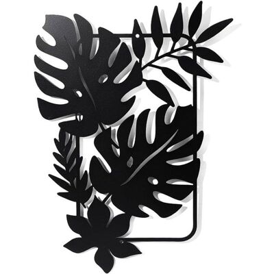 ARTICLES DUSAGE QUOTIDIEN Décoration murale en métal en forme de feuille de palmier noire avec silhouette feuilles tropicales pour la maison la chambre Noir - Publicité ARTICLES DUSAGE QUOTIDIEN Décoration murale en métal en forme de feuille de palmier noire avec silhouette feuilles tropicales pour la maison la chambre Noir - Publicité