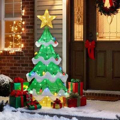 COSTWAY Sapin de Noël Lumineux 157 cm - 34 LEDs Colorées en Forme de Fraise Décoration de Noël pour Extérieur et Intérieur Vert - Publicité COSTWAY Sapin de Noël Lumineux 157 cm - 34 LEDs Colorées en Forme de Fraise Décoration de Noël pour Extérieur et Intérieur Vert - Publicité