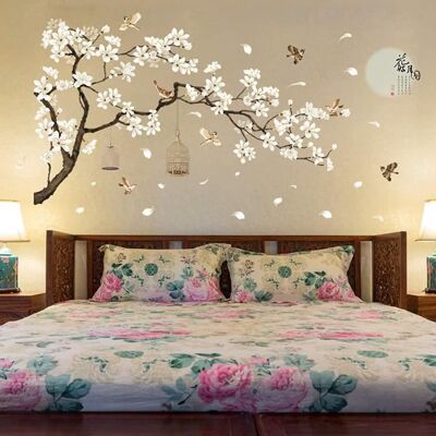 Stickers Muraux - Décoration Murale - Arbre et Fleur - 187x128 cm - Amovible - Imperméable - Publicité Stickers Muraux - Décoration Murale - Arbre et Fleur - 187x128 cm - Amovible - Imperméable - Publicité