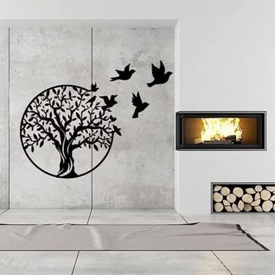 YSTP Décoration murale - Arbre de vie - Métal - 49 cm - Noir - Contemporain Blanc - Publicité YSTP Décoration murale - Arbre de vie - Métal - 49 cm - Noir - Contemporain Blanc - Publicité