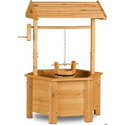 SANS MARQUE Puit de décoration jardin - Bois - 82x47x41 cm - Seau et manivelle - Style rétro - Résistant aux intempéries Marron - Publicité SANS MARQUE Puit de décoration jardin - Bois - 82x47x41 cm - Seau et manivelle - Style rétro - Résistant aux intempéries Marron - Publicité