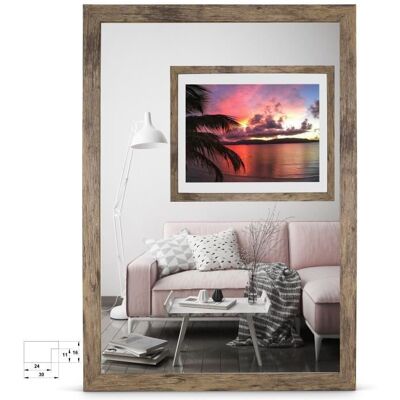Rahmengalerie24 cadre photo 50x70 cm cadre bois brun verre acrylique sans passe-partout cadre portrait cadre photo cadre photo ou Marron - Publicité Rahmengalerie24 cadre photo 50x70 cm cadre bois brun verre acrylique sans passe-partout cadre portrait cadre photo cadre photo ou Marron - Publicité