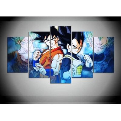 Décoration Murale - Dragon Ball - Goku Vs Vegeta Super Dbz - 5 Panneaux - Multicolore - Publicité Décoration Murale - Dragon Ball - Goku Vs Vegeta Super Dbz - 5 Panneaux - Multicolore - Publicité