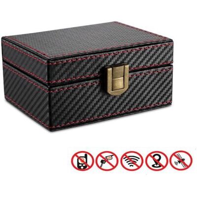 Boîte à clés RFID - AUCUNELY - Protection contre le vol de signal - Bois et cuir PU - Marron Marron - Publicité Boîte à clés RFID - AUCUNELY - Protection contre le vol de signal - Bois et cuir PU - Marron Marron - Publicité