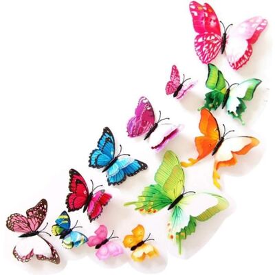 Stickers Muraux - Non spécifié - Papillons 3D - PVC - 12 pcs - Couleur mélangée aléatoire Blanc - Publicité Stickers Muraux - Non spécifié - Papillons 3D - PVC - 12 pcs - Couleur mélangée aléatoire Blanc - Publicité