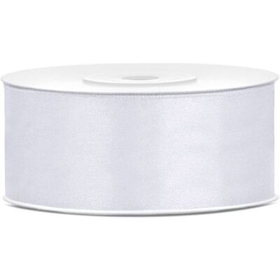 PARTYDECO Ruban satin blanc 25 cm x 25 m - Blanc Blanc - Publicité PARTYDECO Ruban satin blanc 25 cm x 25 m - Blanc Blanc - Publicité