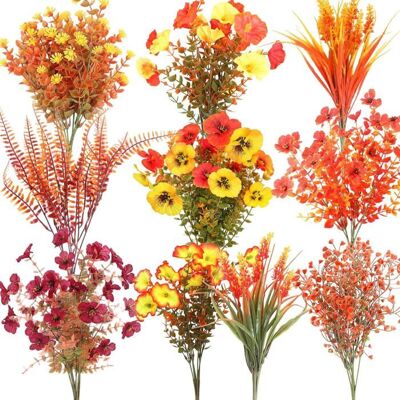 SANS MARQUE Décoration Automne 10 Pièces Bouquet de Fleurs Artificielles Automne pour tombe et cimetière - Publicité SANS MARQUE Décoration Automne 10 Pièces Bouquet de Fleurs Artificielles Automne pour tombe et cimetière - Publicité