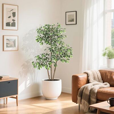 TOYS SELLING 150cm Ficus artificiel grande plante d’intérieur avec pot décoratif blanc plantes artificielles pour la décoration de la maison Vert - Publicité TOYS SELLING 150cm Ficus artificiel grande plante d’intérieur avec pot décoratif blanc plantes artificielles pour la décoration de la maison Vert - Publicité