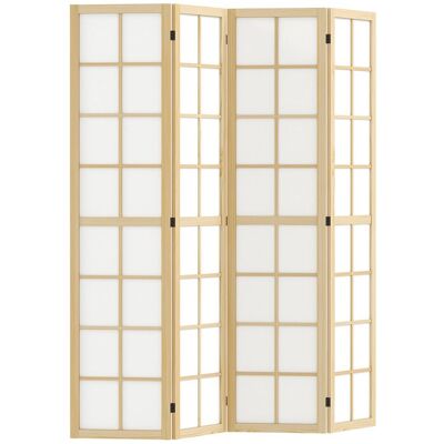 Paravent interieur - HOMCOM - pliable 4 panneaux - 160 x 170 cm - pour salon chambre à coucher maison - naturel Beige - Publicité Paravent interieur - HOMCOM - pliable 4 panneaux - 160 x 170 cm - pour salon chambre à coucher maison - naturel Beige - Publicité