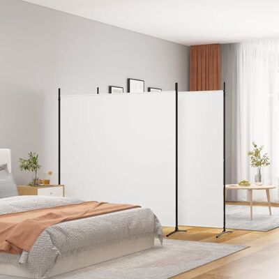 Cloison de séparation 3 panneaux - vidaXL - Blanc - 525x180 cm - Tissu polyester - Pliable - Respirant - Polyvalent Blanc - Publicité Cloison de séparation 3 panneaux - vidaXL - Blanc - 525x180 cm - Tissu polyester - Pliable - Respirant - Polyvalent Blanc - Publicité